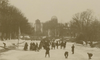 People skating infront of the recently built observatory. 1900
