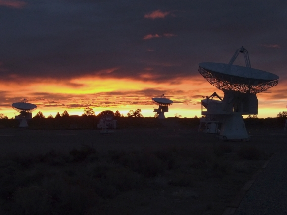 Image of the sunset at the CARMA array