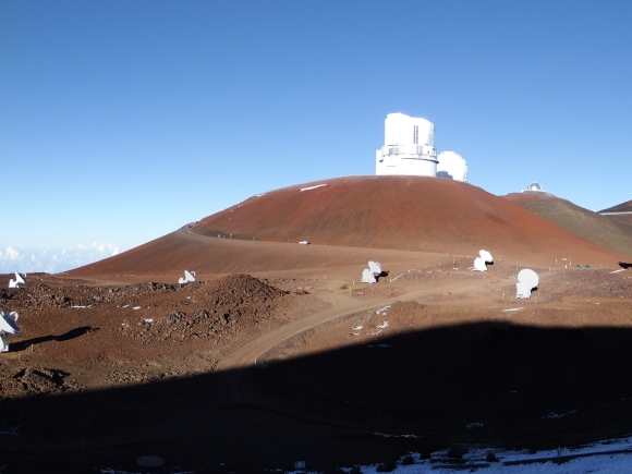 Third image in a panorama of the SMA array atop mauna kea Hawaii