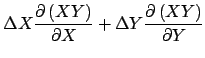$\displaystyle \Delta X\frac{\partial\left(XY\right
)}{\partial X}+\Delta Y\frac{\partial\left(XY\right
)}{\partial Y}$